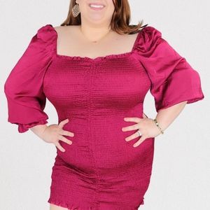 Endless Eva Off Shoulder Puff Sleeve Mini Dress